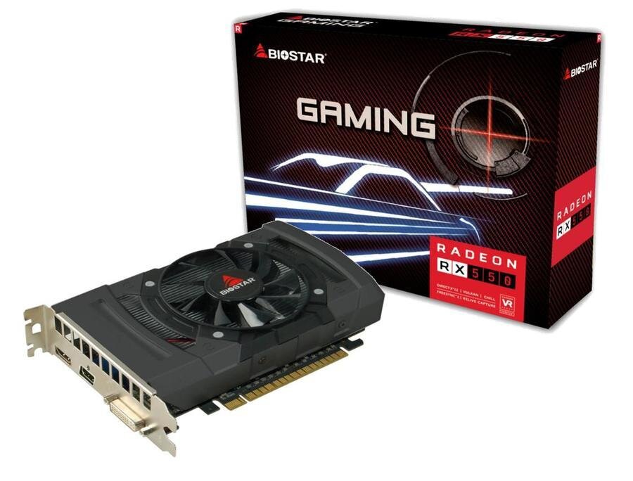 Biostar Radeon RX550 AMD Radeon RX 550 4 GB GDDR5 kaina ir informacija | Vaizdo plokštės (GPU) | pigu.lt