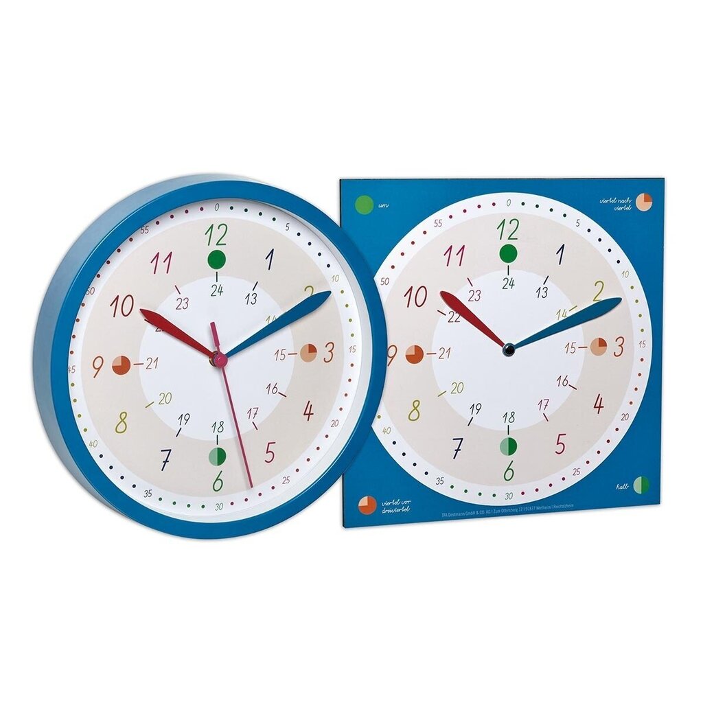 Vaikiškas sieninis laikrodis su mokymosi laikrodžiu TFA Tick & Tack kaina ir informacija | Laikrodžiai | pigu.lt