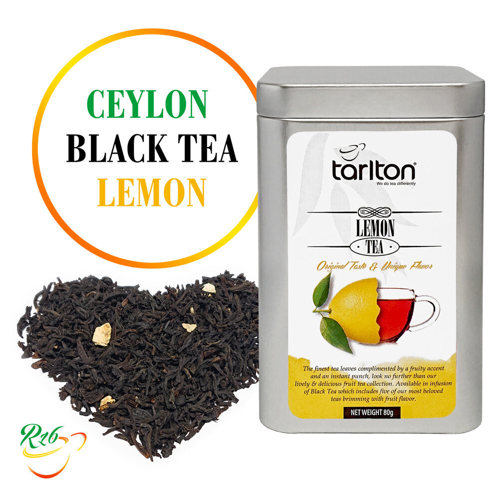 Tarlton Lemon Black tea, Ceilono juoda, birių lapų arbata su citrinos gabalėliais, 80g kaina ir informacija | Arbata | pigu.lt