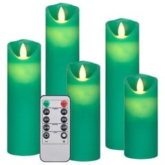 Elektrinės LED žvakės su valdymo pulteliu, 5 vnt цена и информация | Подсвечники, свечи | pigu.lt