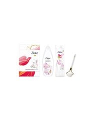 Kosmetikos rinkinys Dove Nourishing Secrets Brightening Ritual Lotoso moterims: dušo želė 250 ml + kūno losjonas 250 ml + masažinis volelis veidui 1 vnt. цена и информация | Кремы, лосьоны для тела | pigu.lt