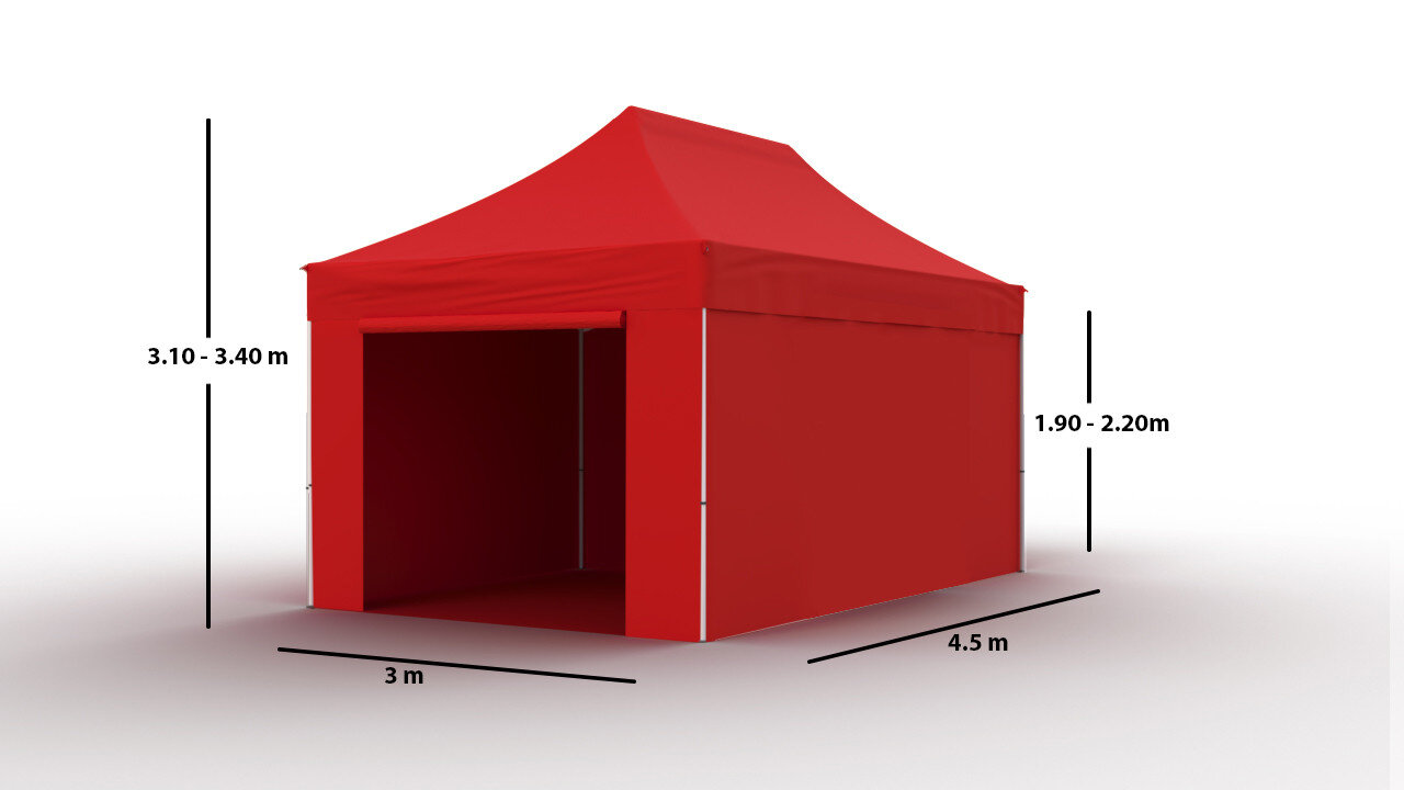 Prekybinė palapinė Zeltpro TITAN Raudona, 3x4,5 kaina ir informacija | Palapinės | pigu.lt