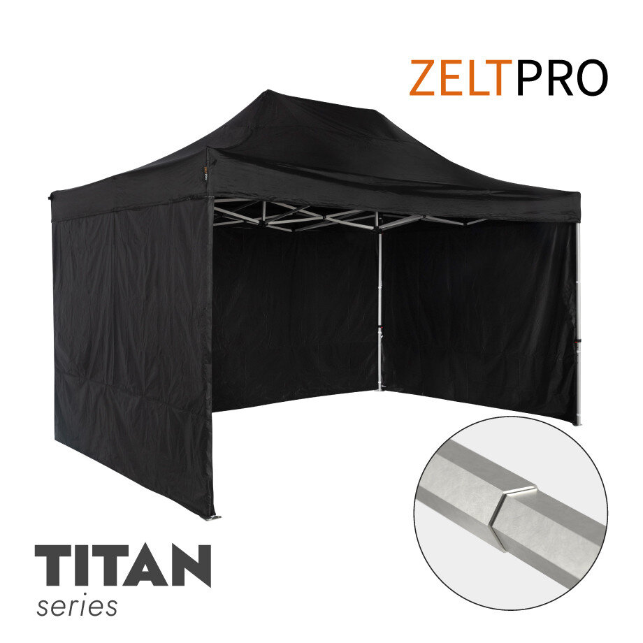 Prekybinė palapinė Zeltpro TITAN Juoda, 3x4,5 kaina ir informacija | Palapinės | pigu.lt