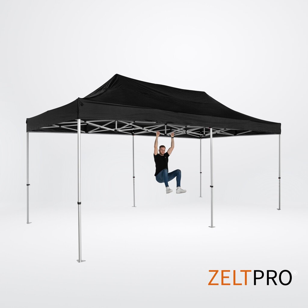 Prekybinė palapinė Zeltpro TITAN, juoda, 4x8 m цена и информация | Palapinės | pigu.lt