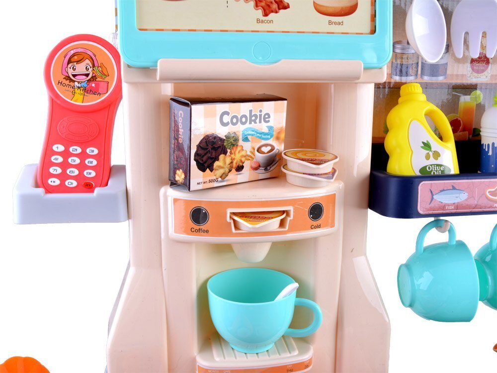 Didelė vaikiška virtuvėlė su šaldytuvu ir orkaite, mėlyna 100x80x30 цена и информация | Žaislai mergaitėms | pigu.lt