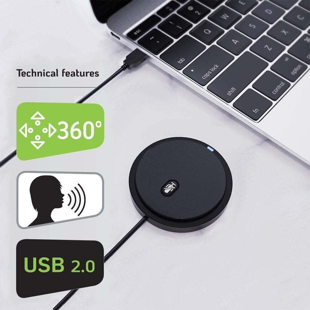 Konferencijos mikrofonas Techly 360 ° USB 2.0 su nutildymo funkcija kaina ir informacija | Mikrofonai | pigu.lt