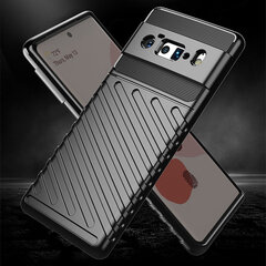 Thunder Case Flexible Tough Rugged Cover TPU Case, skirtas Google Pixel 6 Pro, juodas kaina ir informacija | Telefono dėklai | pigu.lt