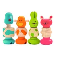 Djeco susukumas medinis žaislas Gyvūnai цена и информация | Развивающие игрушки | pigu.lt