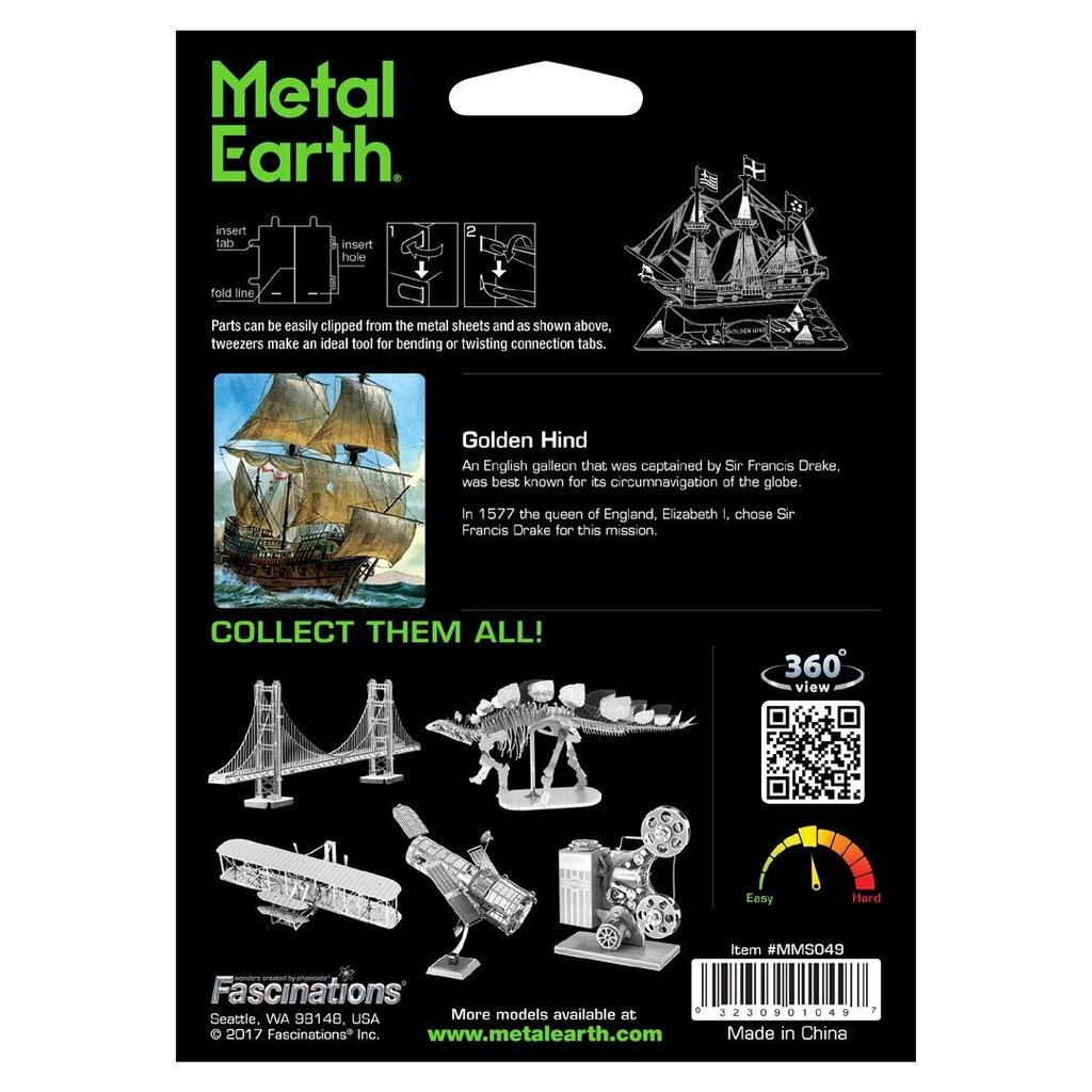 Metalinis 3D konstruktorius Golden Hind kaina ir informacija | Konstruktoriai ir kaladėlės | pigu.lt