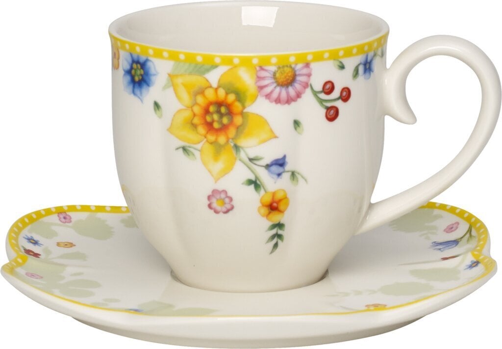 Villeroy & Boch kavos puodelis su lėkšte Spring Awakening kaina ir informacija | Taurės, puodeliai, ąsočiai | pigu.lt