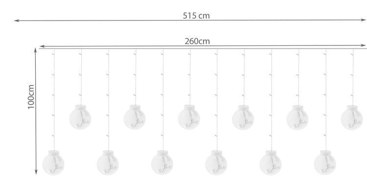 LED šviesos užuolaida, rutuliai цена и информация | Girliandos | pigu.lt