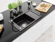 Granitinė virtuvinė plautuvė Mexen Elias su maišytuvu ir sifonu, Black+Chrome цена и информация | Virtuvinės plautuvės | pigu.lt
