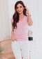 Moteriški marškinėliai su V formos iškirpte Edoti SLR002 šviesiai rožinis цена и информация | Marškinėliai moterims | pigu.lt