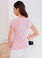 Moteriški marškinėliai su V formos iškirpte Edoti SLR002 šviesiai rožinis kaina ir informacija | Marškinėliai moterims | pigu.lt