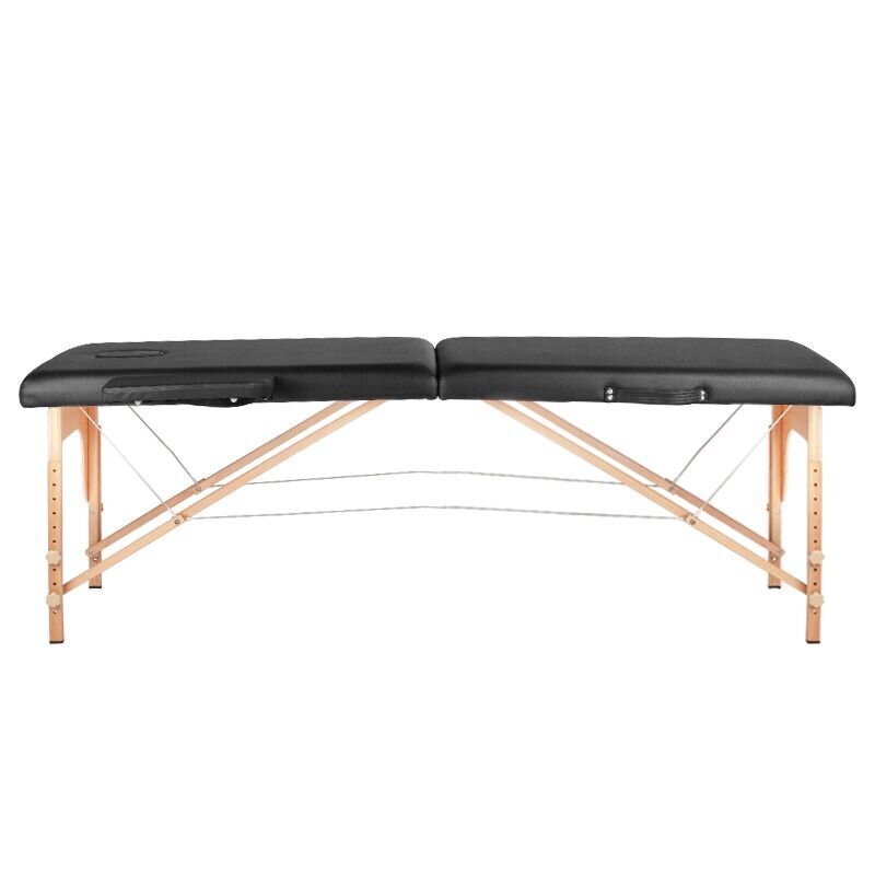 Sulankstomas masažo stalas Wood Comfort, juodas kaina ir informacija | Baldai grožio salonams | pigu.lt