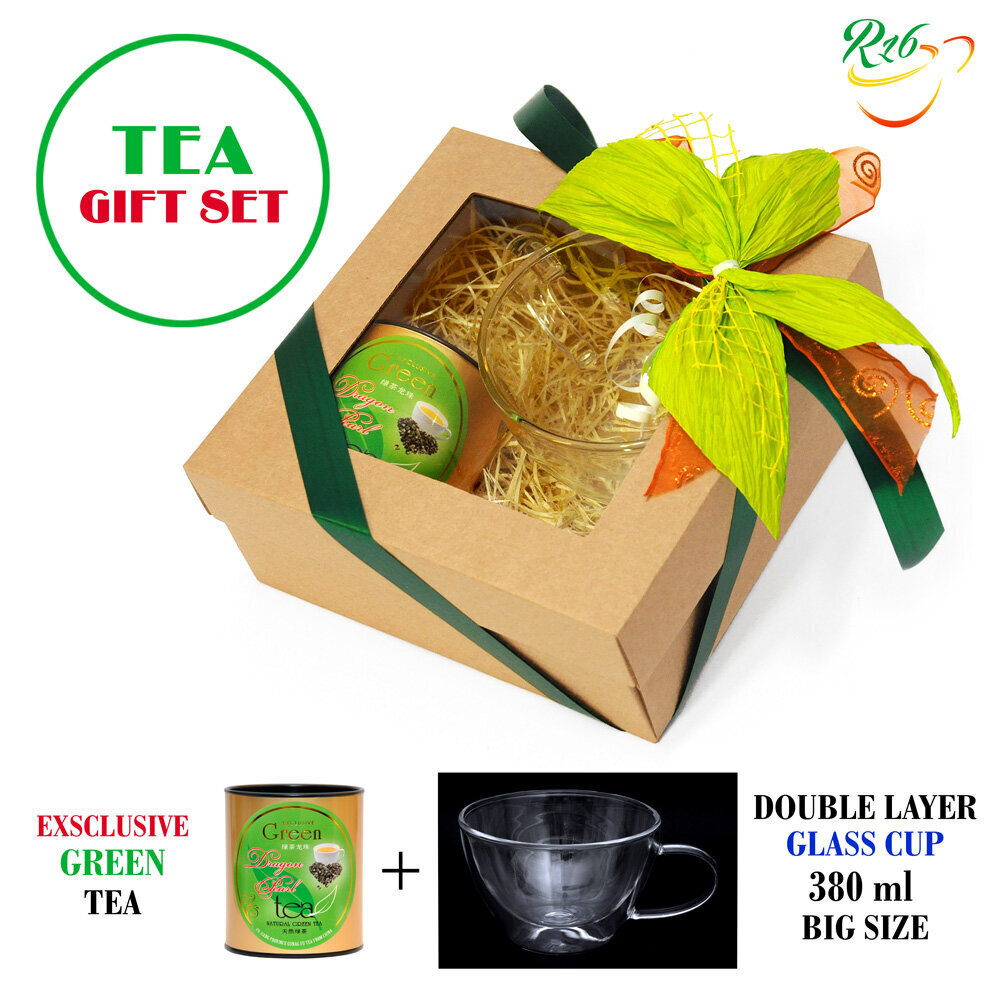DOVANŲ RINKINYS - Išskirtinis Kinų žalioji arbata „Drakono perlas“ (Exclusive Green tea DRAGON PEARL) & Dvigubo stiklo puodelis kaina ir informacija | Arbata | pigu.lt