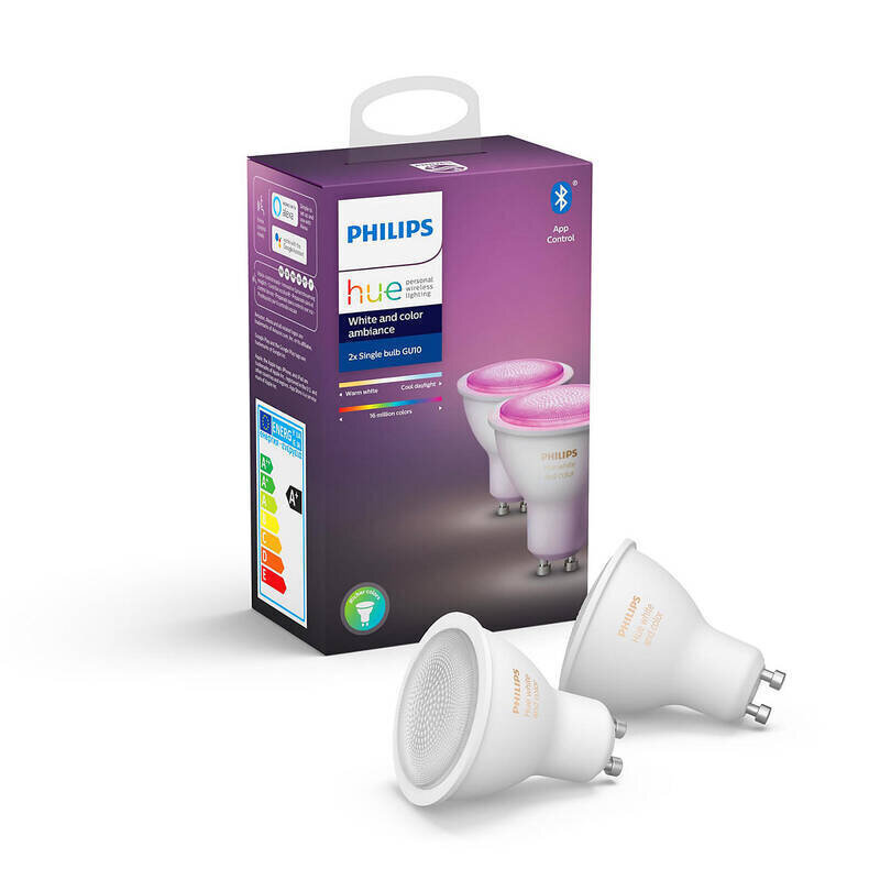 LED lemputės Philips Hue GU10 5.7W 350lm kaina ir informacija | Elektros lemputės | pigu.lt