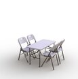 Sulankstomų baldų komplektas: Stalas 120 baltas, 4 kėdės Premium baltos