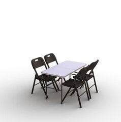 Lauko baldų komplektas Premium 120, juodas/baltas kaina ir informacija | Lauko baldų komplektai | pigu.lt