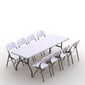 Sulankstomų baldų komplektas: Stalas 240 baltas, 8 kėdžių Premium baltų kaina ir informacija | Lauko baldų komplektai | pigu.lt