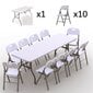 Sulankstomų baldų komplektas: Stalas 240 baltas, 10 kėdžių Premium baltų цена и информация | Lauko baldų komplektai | pigu.lt