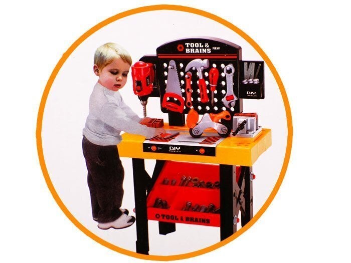Įrankių rinkinys su darbo stalu kaina ir informacija | Žaislai berniukams | pigu.lt