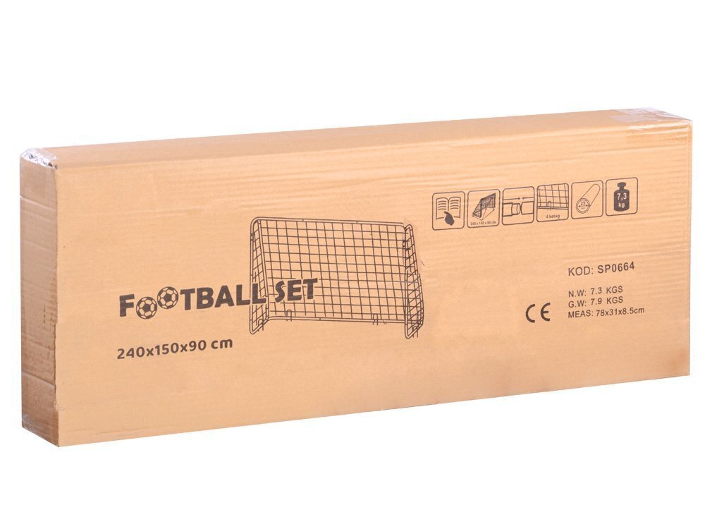 Futbolo vartai, 240x150x90 cm kaina ir informacija | Futbolo vartai ir tinklai | pigu.lt