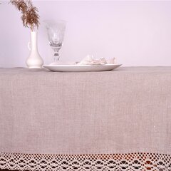 Lino staltiesė su nėriniu, 142x200 cm цена и информация | Скатерти, салфетки | pigu.lt