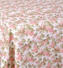 Balta gėlėta lininė staltiesė, 174x174 cm kaina ir informacija | Staltiesės, servetėlės | pigu.lt