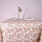 Balta gėlėta lininė staltiesė, 174x320 cm цена и информация | Staltiesės, servetėlės | pigu.lt