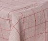 Ruda lininė staltiesė, raudonais langeliais, 144x320 cm. kaina ir informacija | Staltiesės, servetėlės | pigu.lt