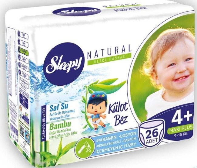 Sauskelnės Sleepy NATURAL Maxi+ 26, 4+ kaina ir informacija | Sauskelnės | pigu.lt