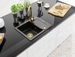 Granitinė virtuvinė plautuvė Mexen Enzo su maišytuvu ir sifonu, Black+Gold kaina ir informacija | Virtuvinės plautuvės | pigu.lt