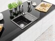 Granitinė virtuvinė plautuvė Mexen Enzo su maišytuvu ir sifonu, Black granite+Chrome kaina ir informacija | Virtuvinės plautuvės | pigu.lt