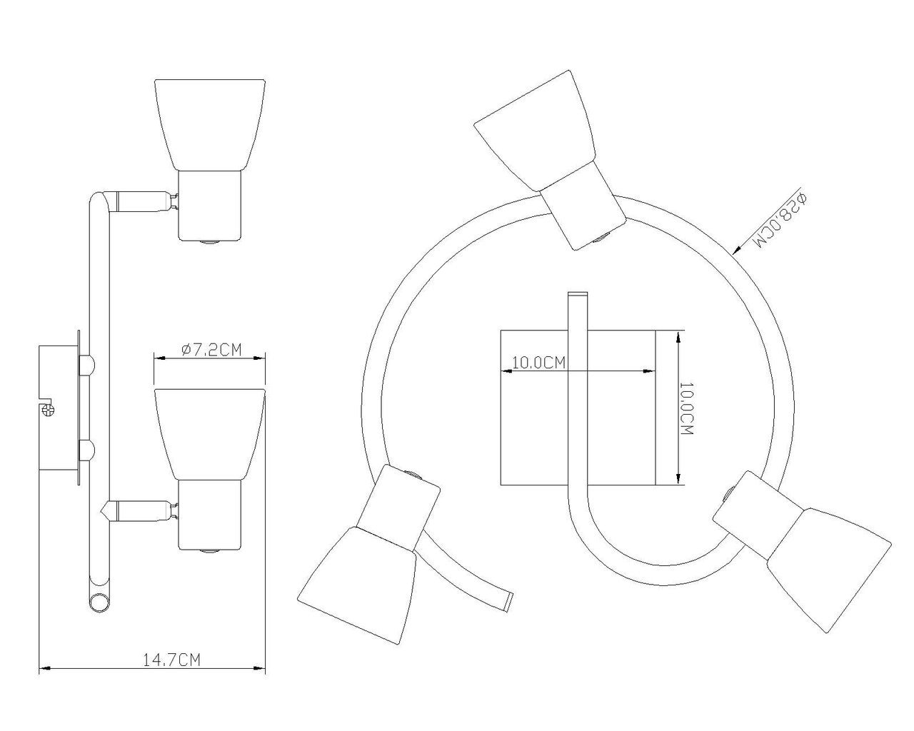 Lubinis šviestuvas Globo Lighting Parry G54530-3 kaina ir informacija | Lubiniai šviestuvai | pigu.lt