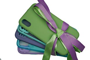 Чехол Gift Set Soundberry 5 for Apple iPhone X/Xs selection of green and purple цена и информация | Чехлы для телефонов | pigu.lt