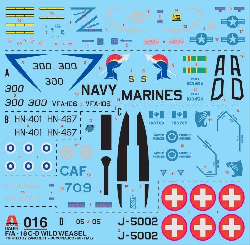 Sudedamas lėktuvo modelis Italeri F/A-18 C/D Wild Weasel kaina ir informacija | Konstruktoriai ir kaladėlės | pigu.lt