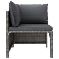 Modulinė kampinė sofa su pagalvėlėmis, pilka kaina ir informacija | Lauko kėdės, foteliai, pufai | pigu.lt