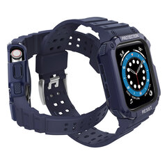 Ремешок для Apple Watch 7 / 6 / 5 / 4 / 3 / 2 / SE 45 / 44 / 42мм, синий цена и информация | Аксессуары для смарт-часов и браслетов | pigu.lt