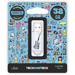 Tech One Tech Crazy Black Guitar TEC4006-32 32 GB kaina ir informacija | USB laikmenos | pigu.lt