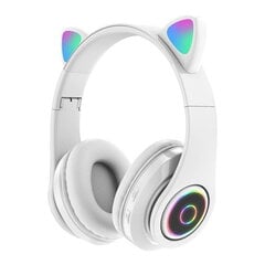 Детские беспроводные стереонаушники CAT EAR (Кошачьи ушки) B39 White цена и информация | Теплая повязка на уши, черная | pigu.lt