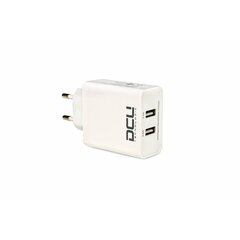 Зарядное устройство USB DCU 37300600 2 x USB, белое цена и информация | Зарядные устройства для телефонов | pigu.lt