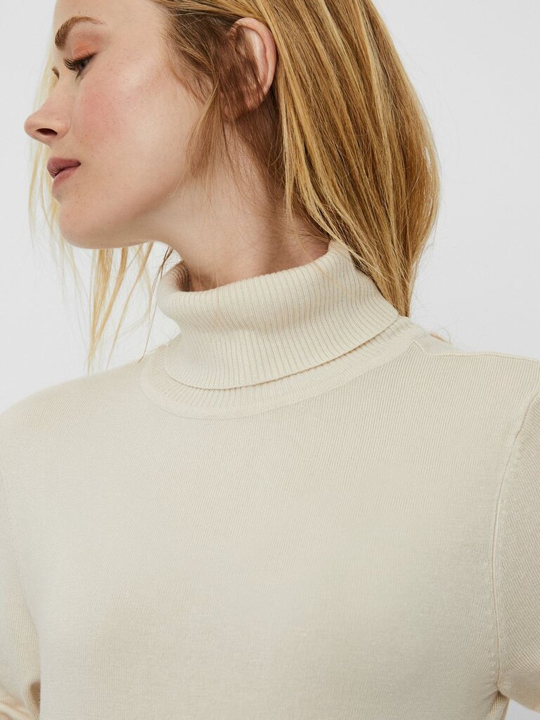 Moteriškas megztinis aukštu kaklu Vero Moda 10231630*01, smėlio spalvos kaina ir informacija | Megztiniai moterims | pigu.lt