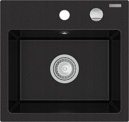 Granitinė virtuvinė plautuvė Mexen Milo su maišytuvu ir sifonu, Black+Chrome цена и информация | Раковины на кухню | pigu.lt