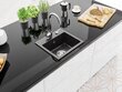 Granitinė virtuvinė plautuvė Mexen Milo su maišytuvu ir sifonu, Black granite+Chrome kaina ir informacija | Virtuvinės plautuvės | pigu.lt