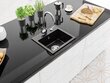 Granitinė virtuvinė plautuvė Mexen Milo su maišytuvu ir sifonu, Metallic black/silver+Chrome kaina ir informacija | Virtuvinės plautuvės | pigu.lt