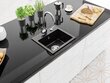 Granitinė virtuvinė plautuvė Mexen Milo su maišytuvu ir sifonu, Metallic black/silver+Chrome цена и информация | Virtuvinės plautuvės | pigu.lt