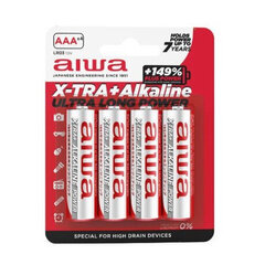 Aiwa X-Tra Alkaline AB-AAALR03 elementai, 4 vnt kaina ir informacija | Elementai | pigu.lt