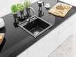 Granitinė virtuvinė plautuvė Mexen Vito su maišytuvu ir sifonu, Black granite+Chrome kaina ir informacija | Virtuvinės plautuvės | pigu.lt