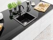 Granitinė virtuvinė plautuvė Mexen Vito su maišytuvu ir sifonu, Metallic black/silver+Black kaina ir informacija | Virtuvinės plautuvės | pigu.lt